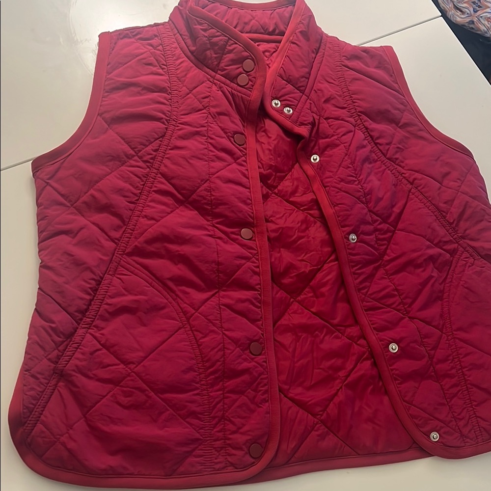 Interval Red/Maroon Button Up Vest